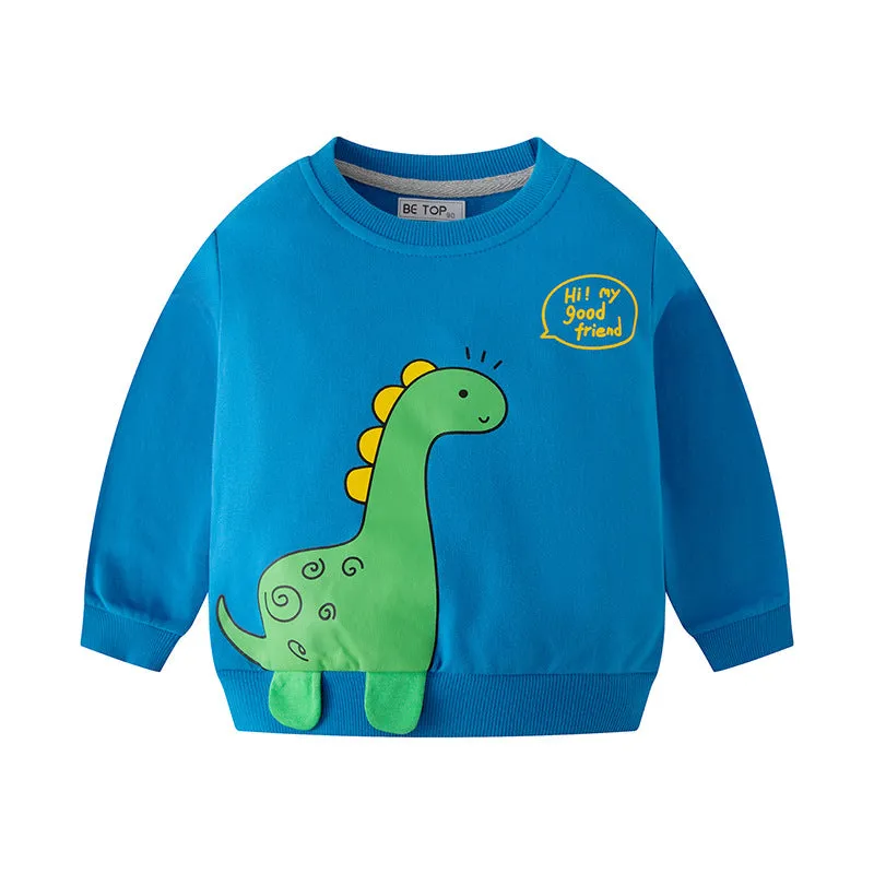 4-Pack Toddler Boys 100% Cotton Long Sleeve Tshirt
