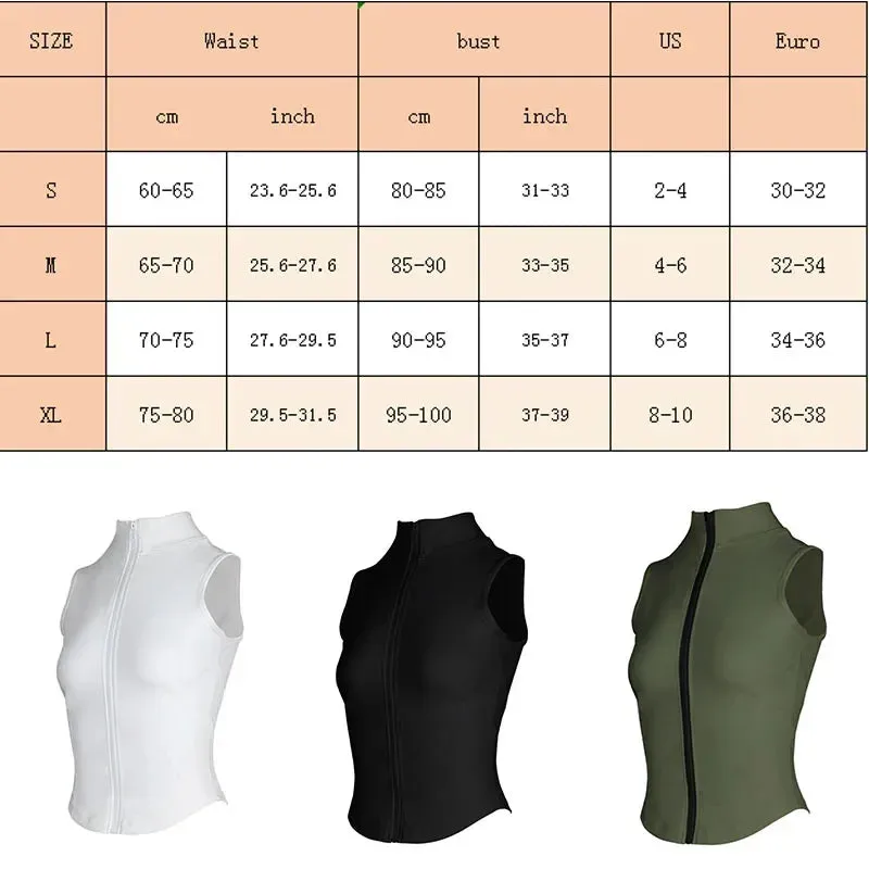 Aiithuug Athletic Zip Up Sweat Vest Jacket Sleeveless Top