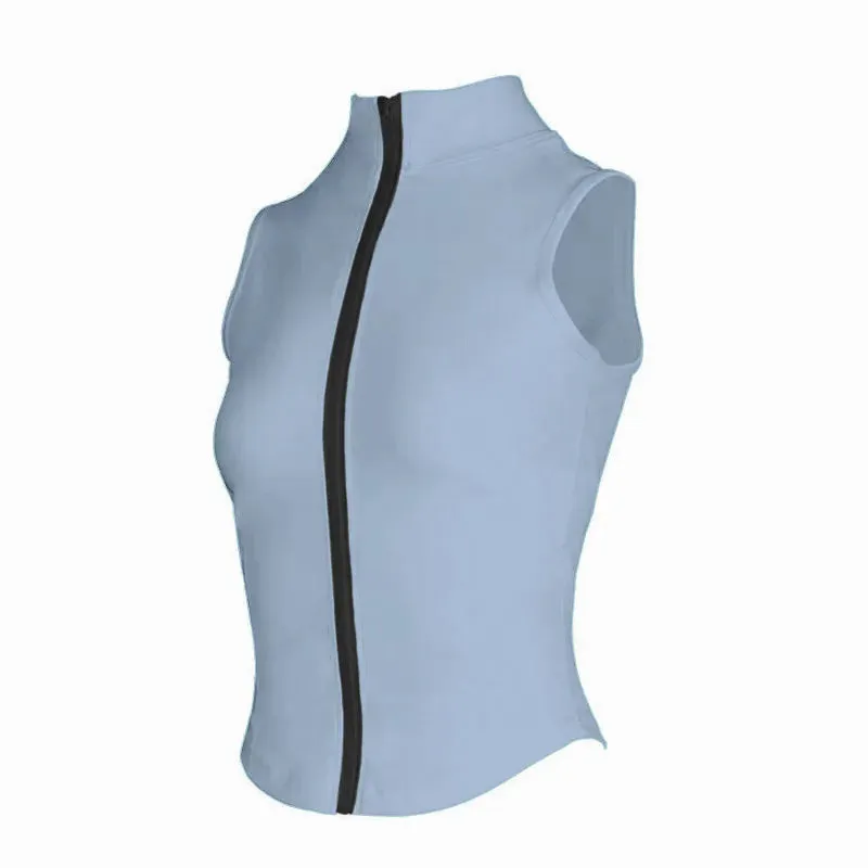 Aiithuug Athletic Zip Up Sweat Vest Jacket Sleeveless Top