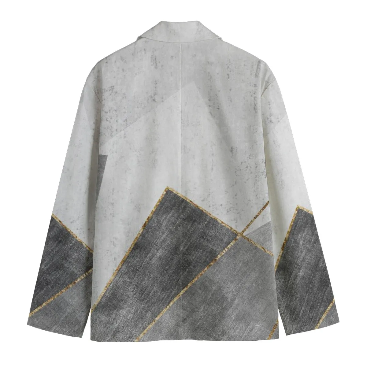 All-Over Print Men's Casual Flat Lapel Collar Blazer | gray  print 52 245GSM Cotton
