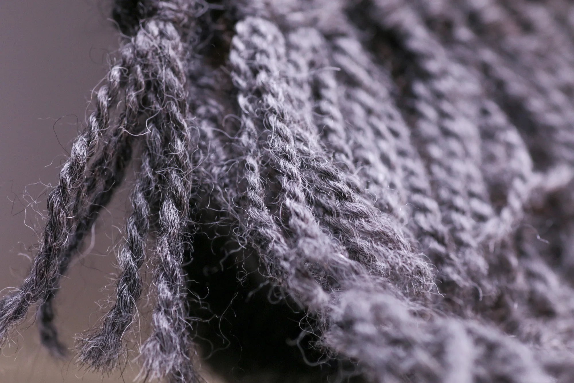 Alpaca Scarf - Natural Grey