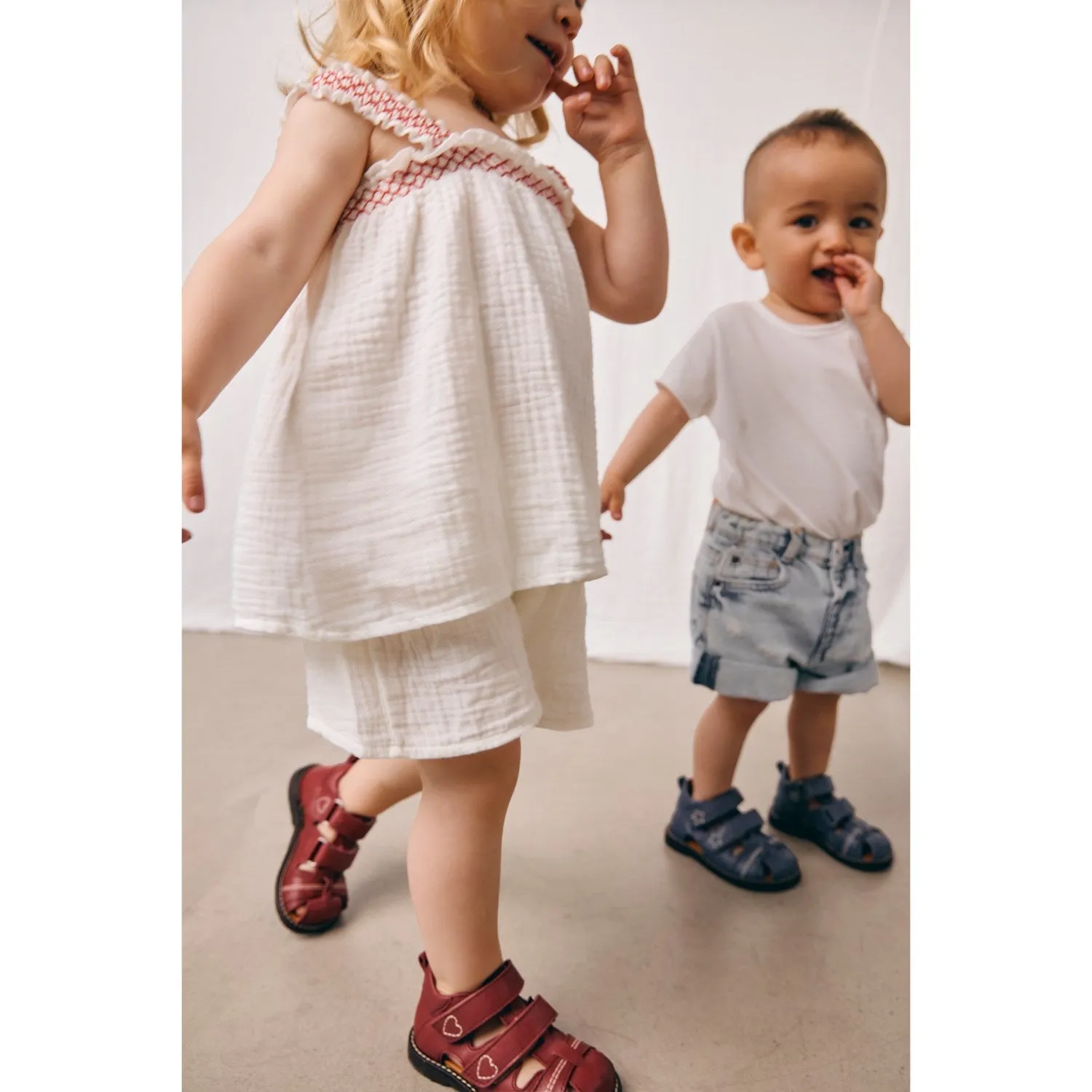 Angulus Indigo Sandal Med Stjernebroderi