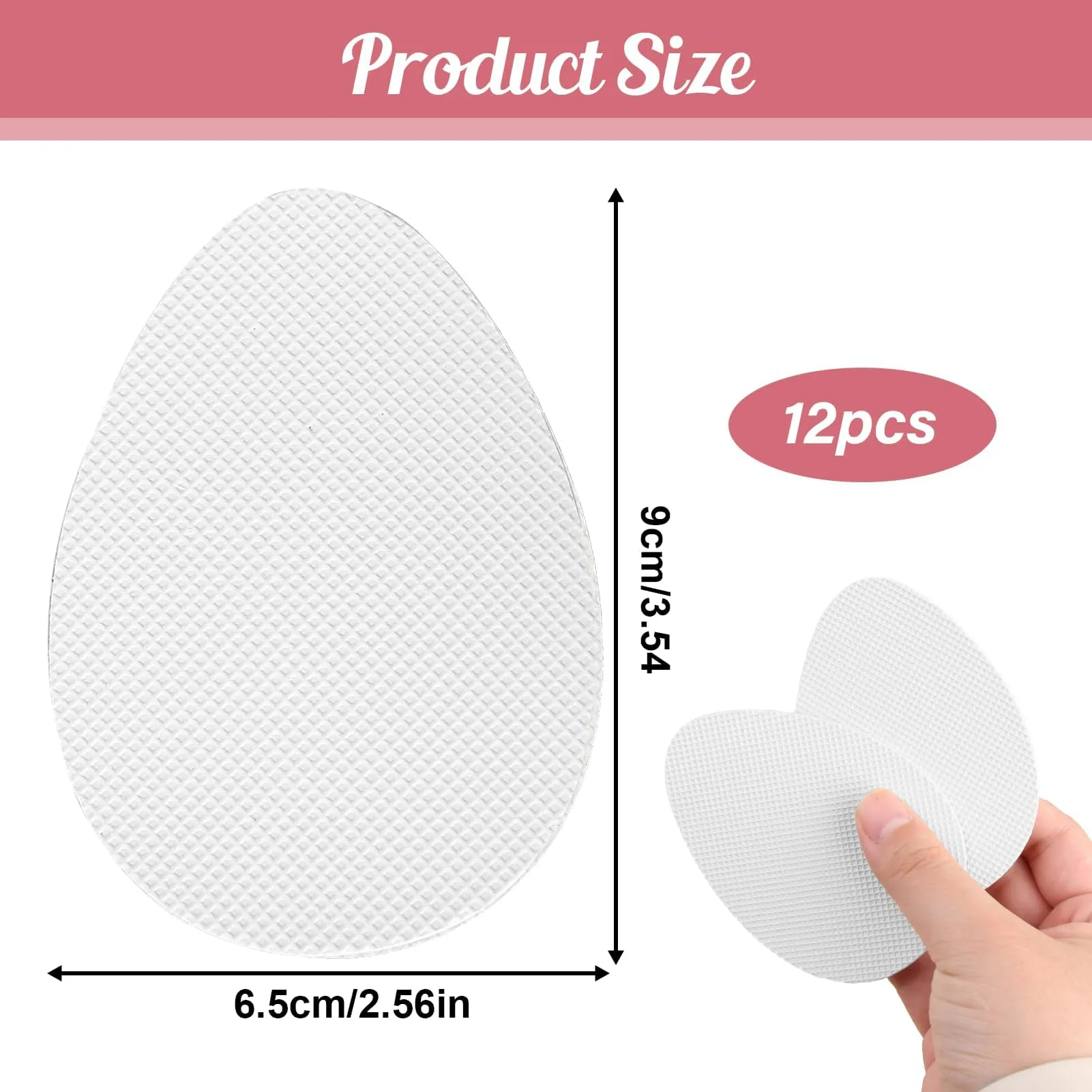 Anti-slip sole pads, non-slip sole stickers, self-adhesive sole pads for a secure grip on smooth floors - effective solution for safe walking, pack of 12, translucent
