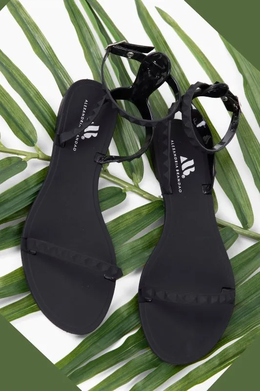 Aria Matte Black Jelly Sandals