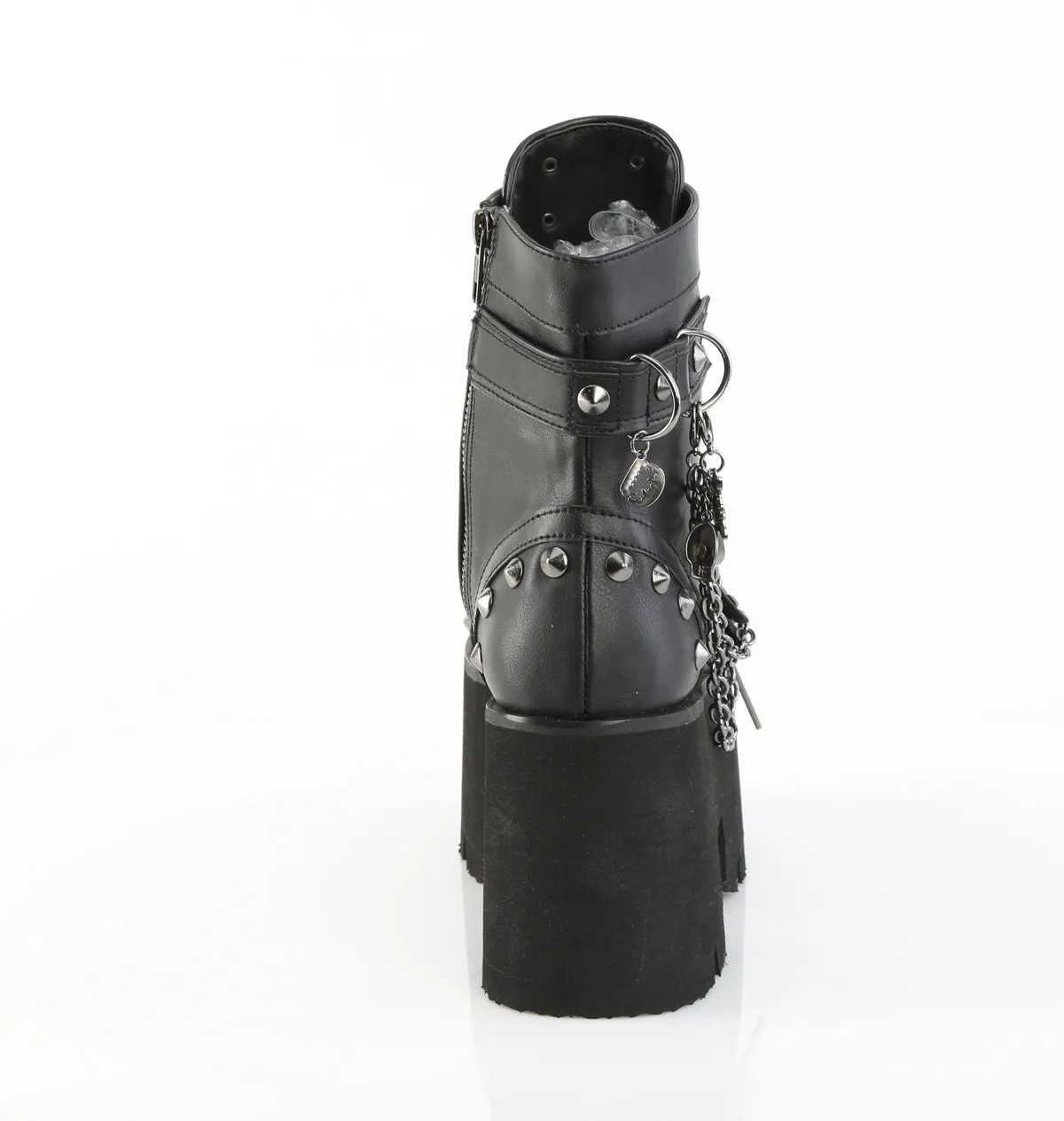 ASHES-52 DemoniaCult Black Vegan Leather Sexy Women's Ankle Boots (Alternative Footwear)