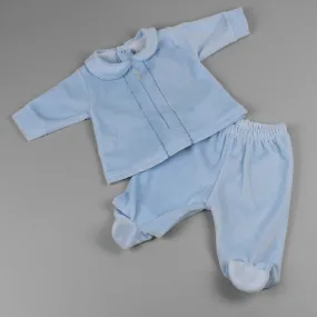 Baby Boys Velour Two Piece Outfit - Blue