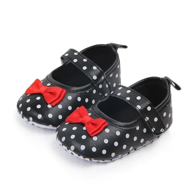 Baby Girl Anti-slip Polka Dot First Walkers/Shoes