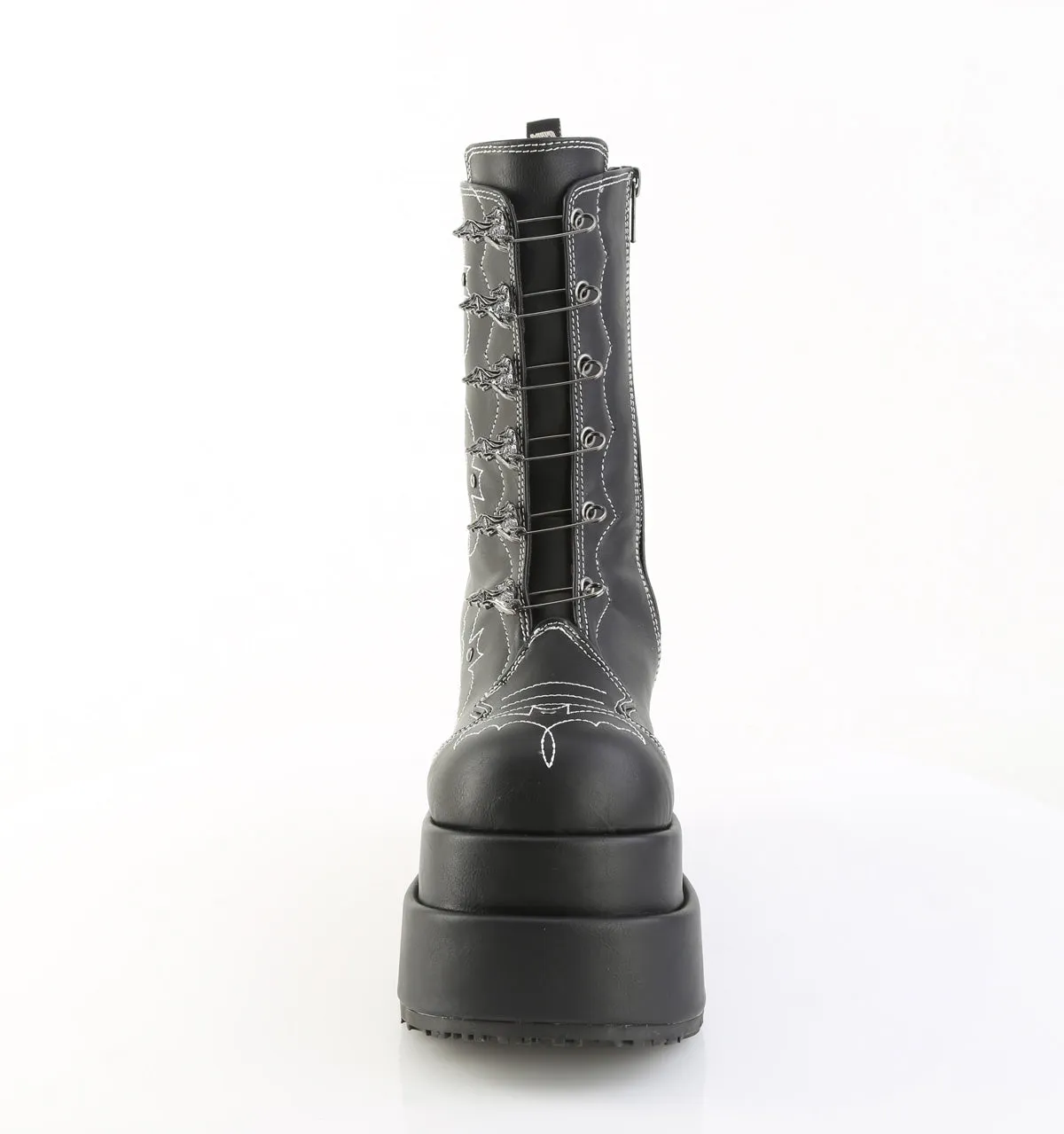 BEAR-182 DemoniaCult Black Vegan Leather Sexy Women's Mid-Calf & Knee High Boots (Alternative Footwear)