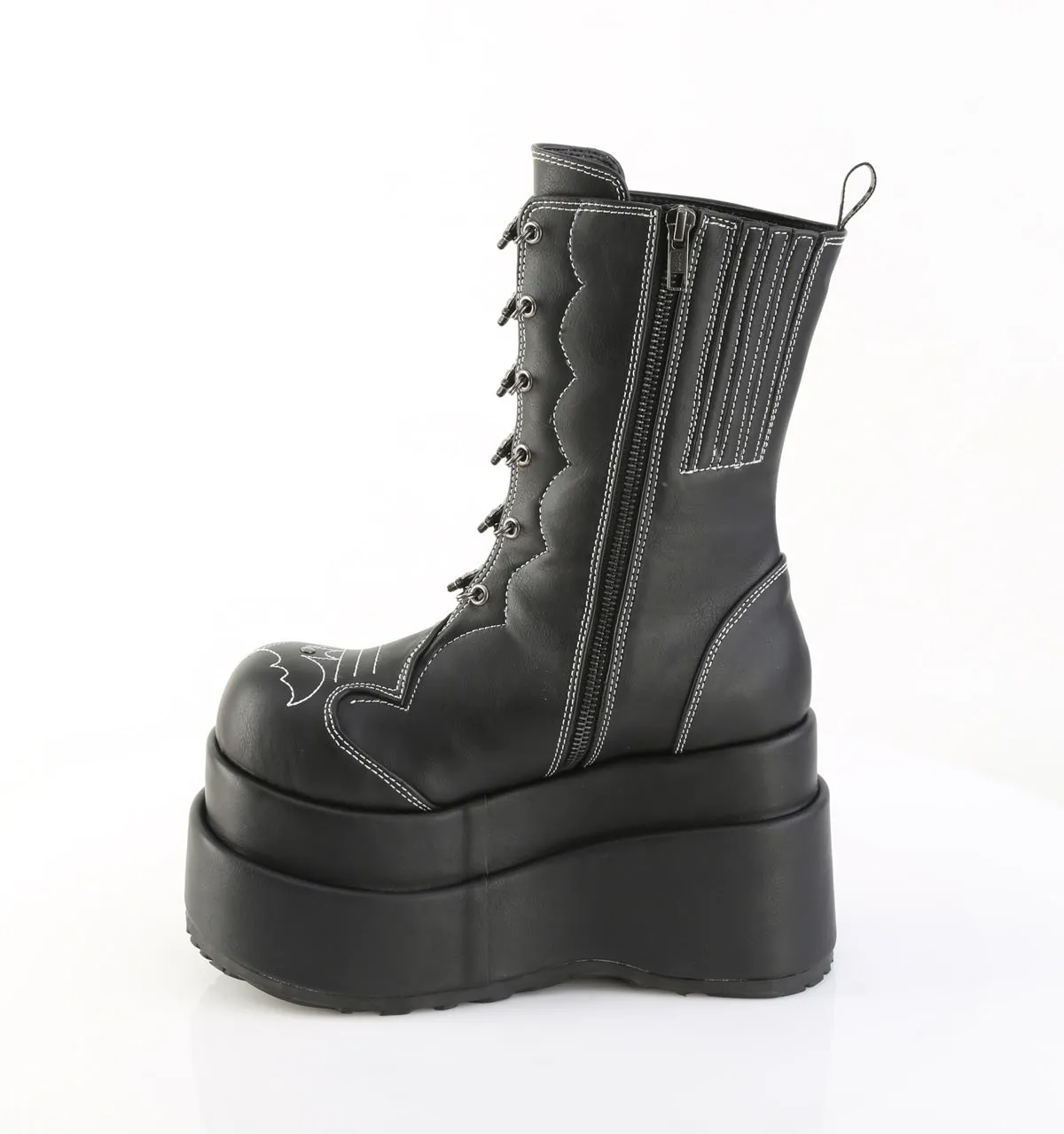 BEAR-182 DemoniaCult Black Vegan Leather Sexy Women's Mid-Calf & Knee High Boots (Alternative Footwear)