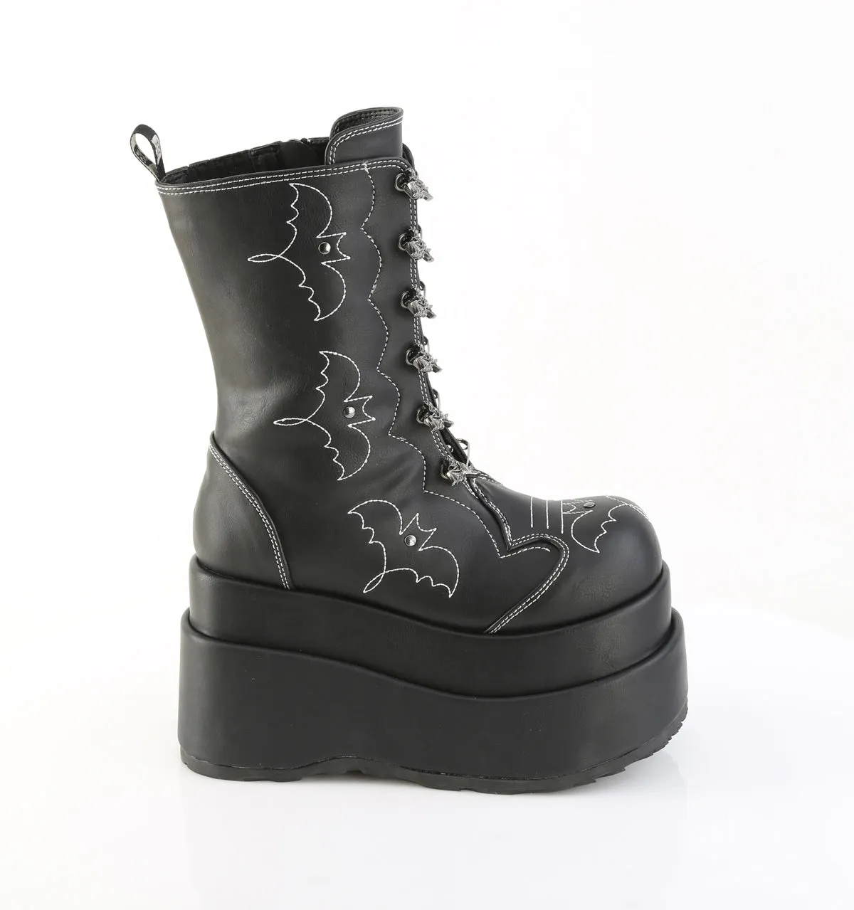 BEAR-182 DemoniaCult Black Vegan Leather Sexy Women's Mid-Calf & Knee High Boots (Alternative Footwear)