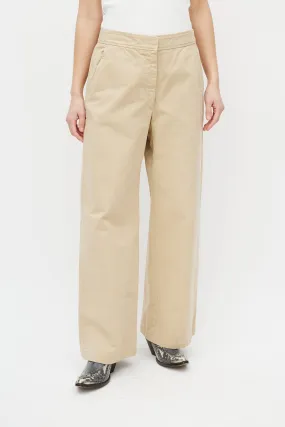 Beige Wide Leg Trouser