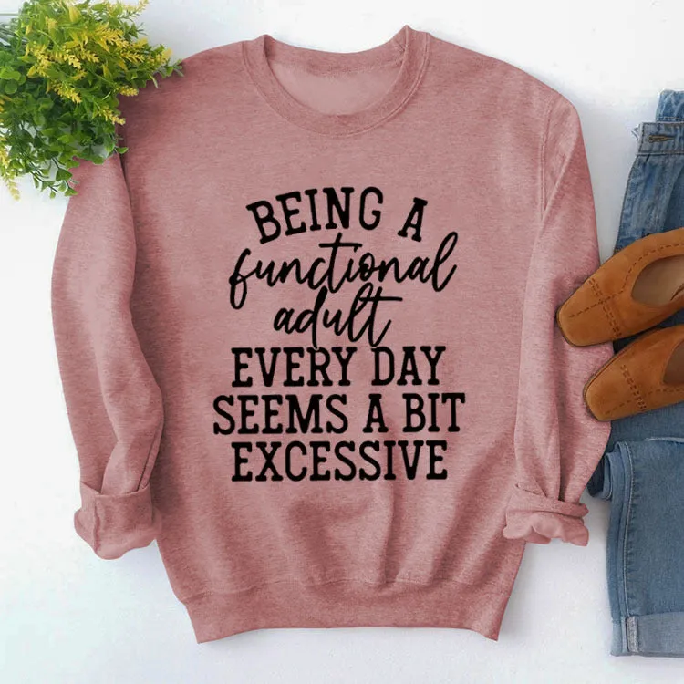 Being A Functional Round Neck Tops Long Sleeve Loose Sweatshirt