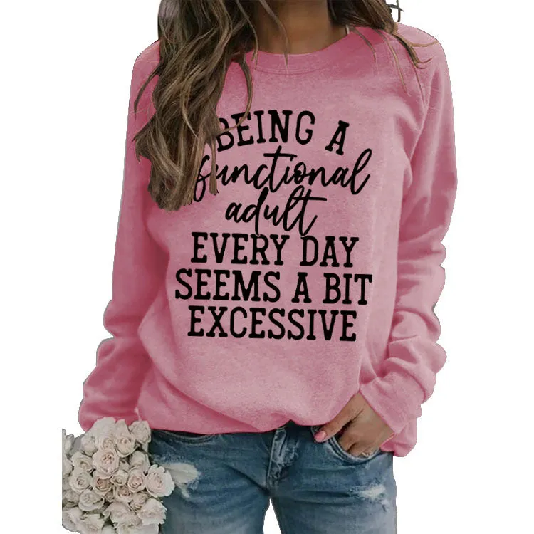 Being A Functional Round Neck Tops Long Sleeve Loose Sweatshirt
