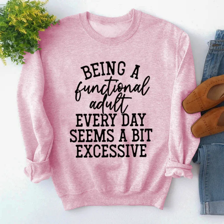 Being A Functional Round Neck Tops Long Sleeve Loose Sweatshirt