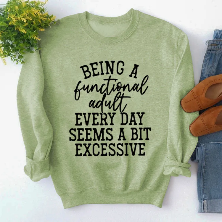 Being A Functional Round Neck Tops Long Sleeve Loose Sweatshirt