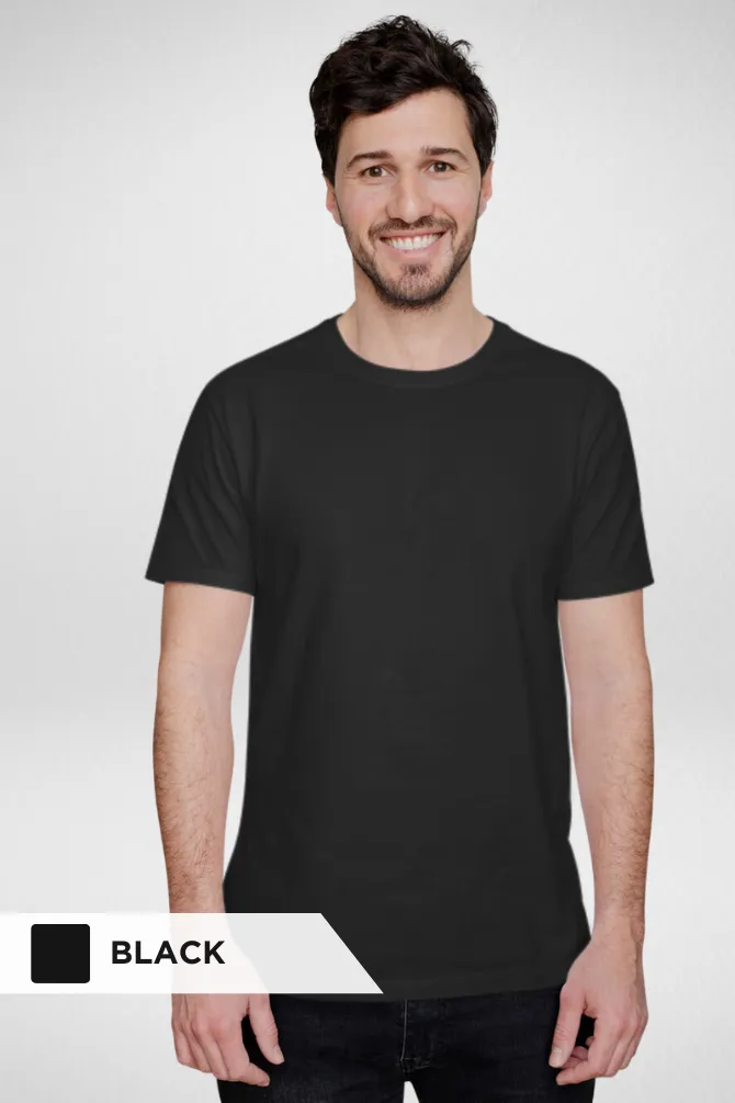 Black and Red Plain T-shirts Combo for Men