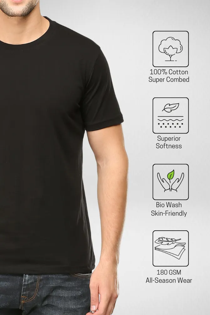 Black and Red Plain T-shirts Combo for Men