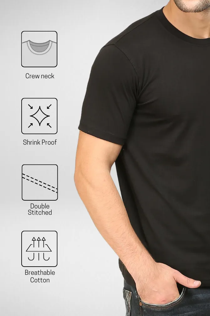 Black and Red Plain T-shirts Combo for Men