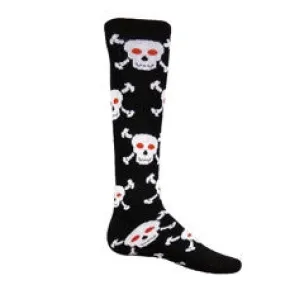 Black and White Skull Athletic Knee High Socks (Small)