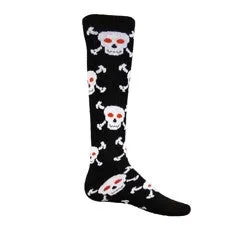 Black and White Skull Athletic Knee High Socks (Small)