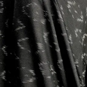 Black/White Pawprint Ikat, Cotton Handloom from India, By the Yard  #TK-35