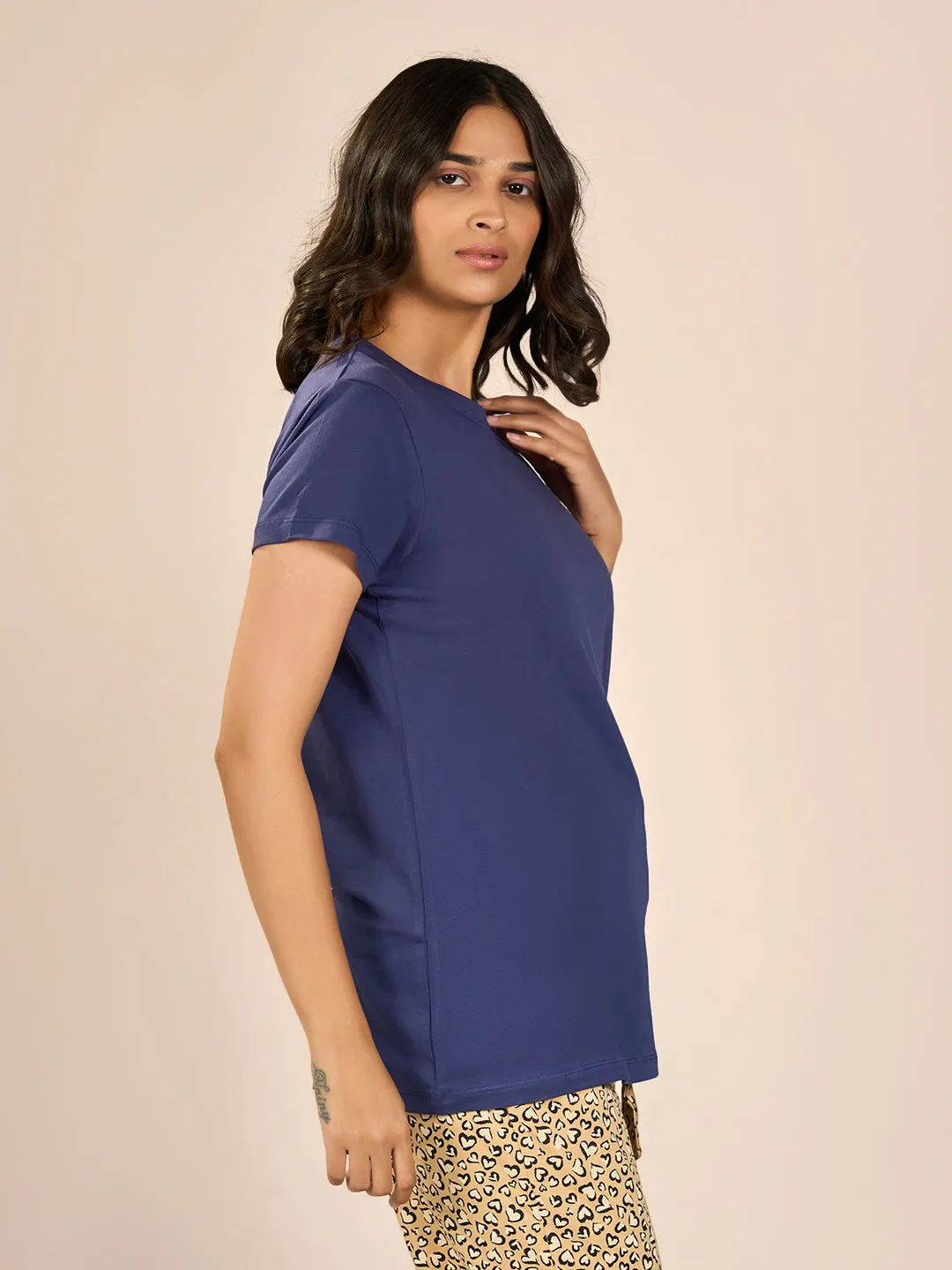 Blue Short Sleeve Solid SL T-Shirt