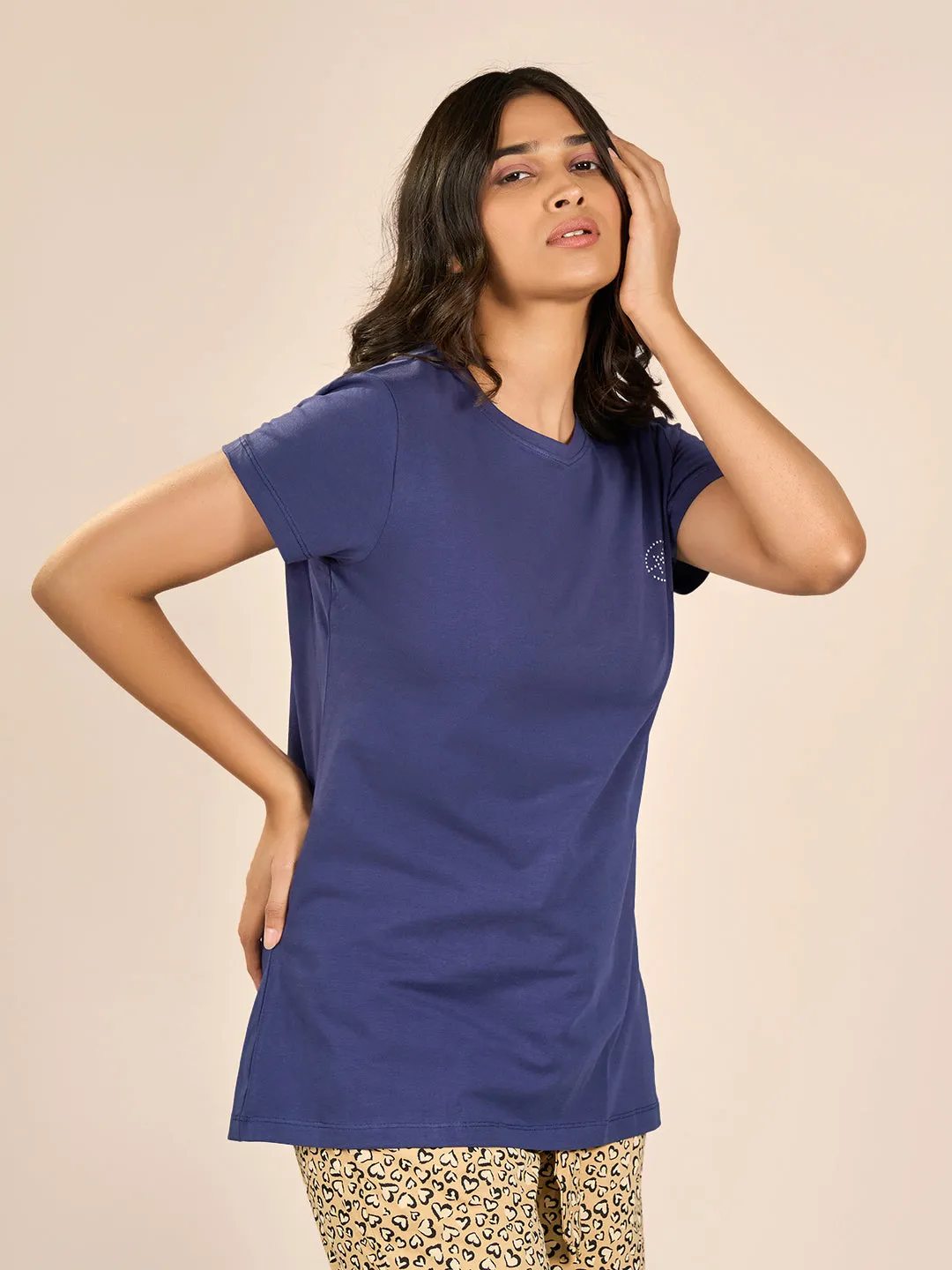 Blue Short Sleeve Solid SL T-Shirt