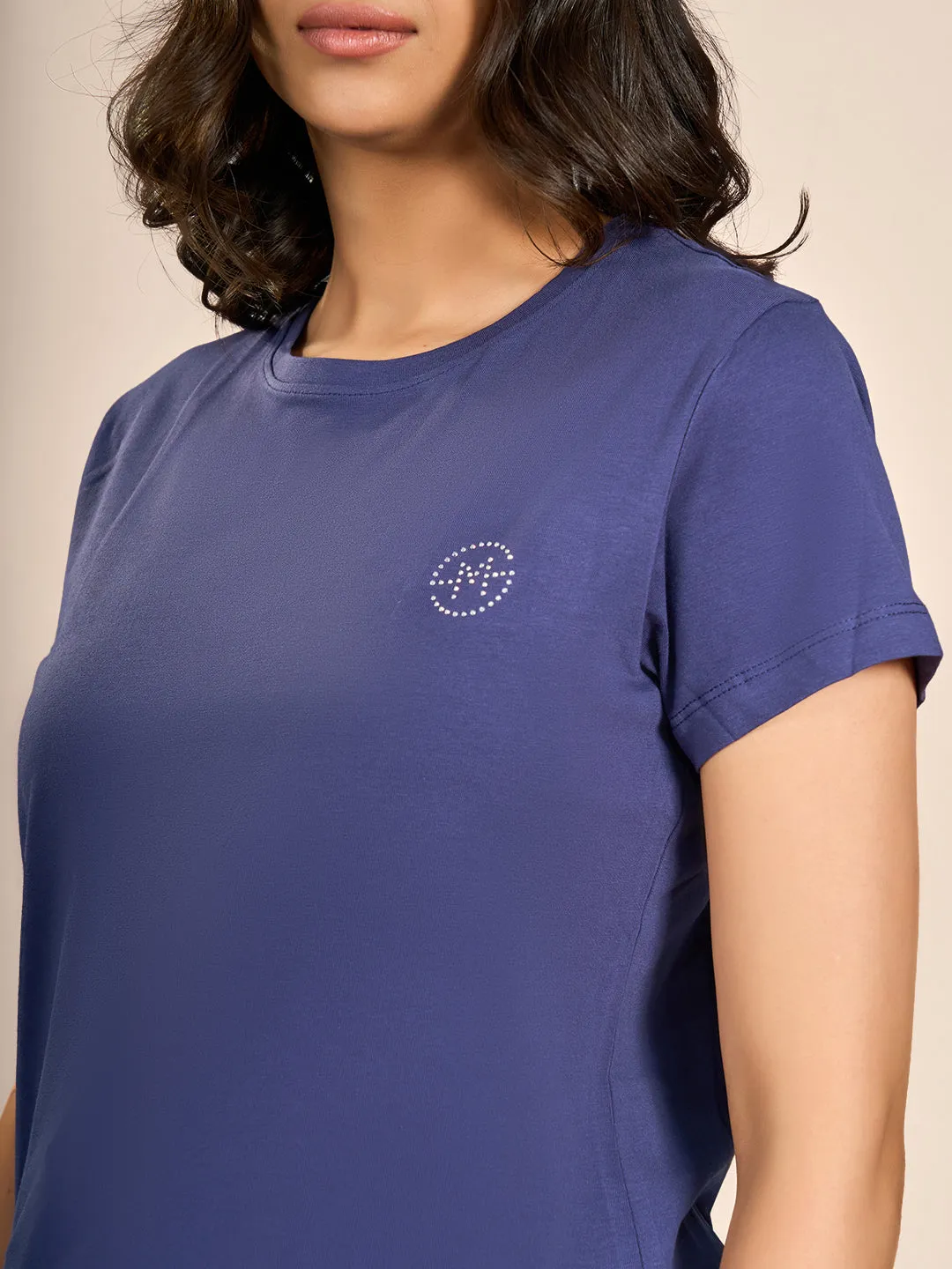 Blue Short Sleeve Solid SL T-Shirt
