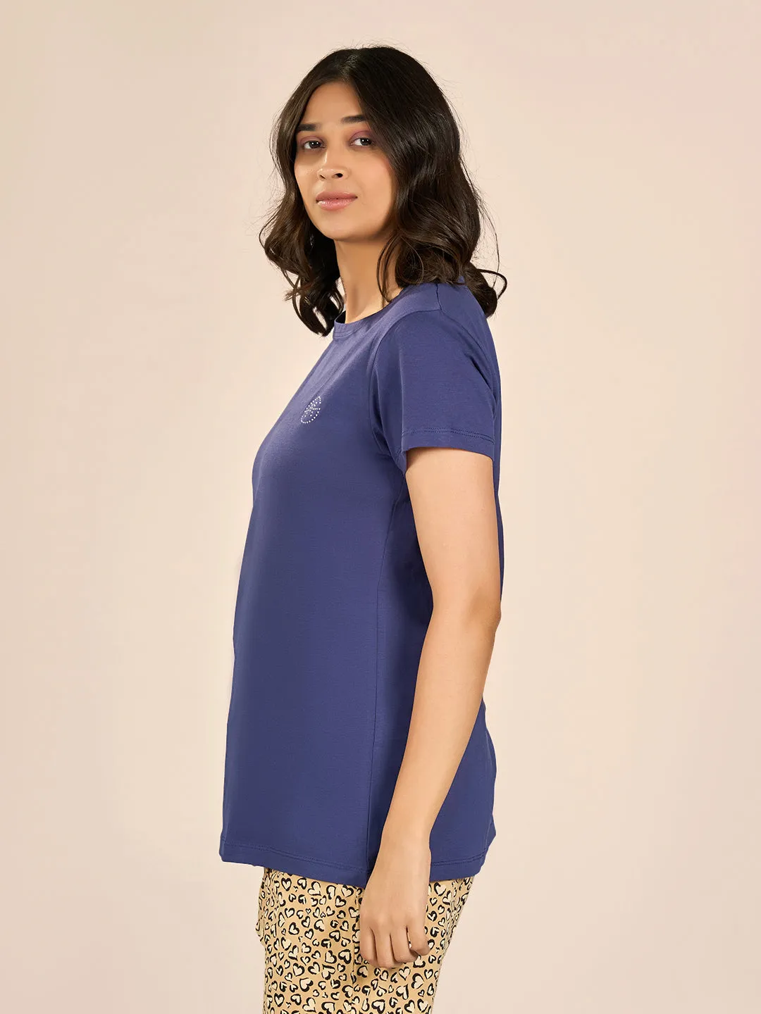 Blue Short Sleeve Solid SL T-Shirt