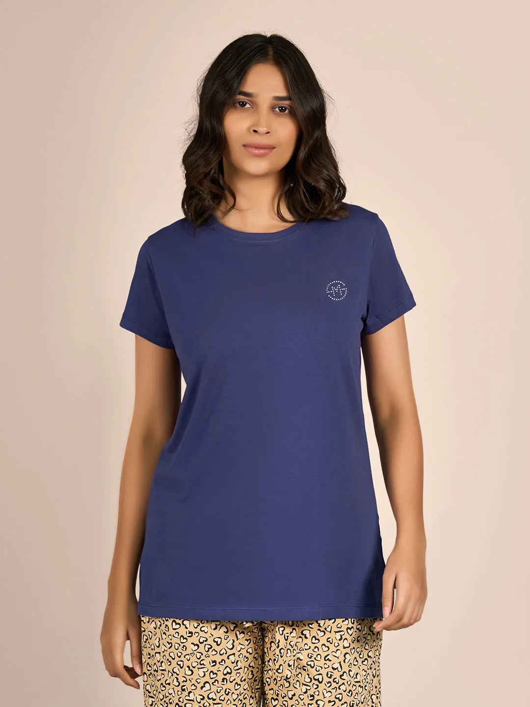 Blue Short Sleeve Solid SL T-Shirt
