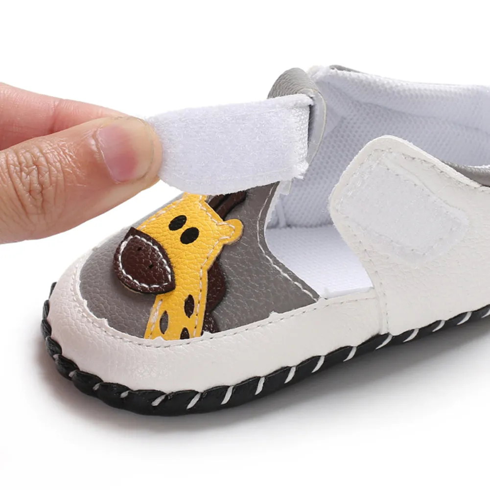 Brand New Newborn Baby Girl Boy Soft Sole Leather Crib Shoes Antislip Sneaker Prewalker Cartoon Animals First Walkers.