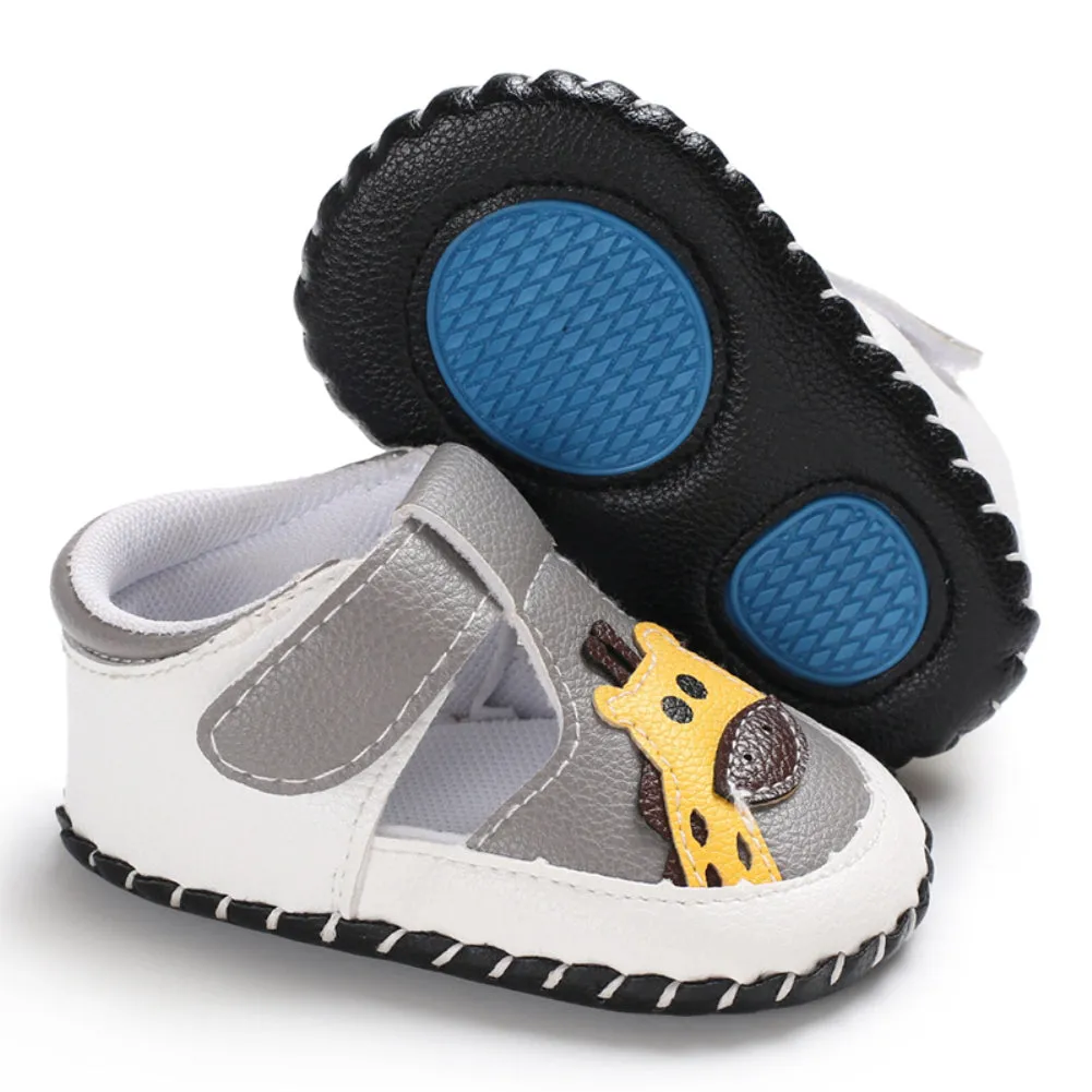 Brand New Newborn Baby Girl Boy Soft Sole Leather Crib Shoes Antislip Sneaker Prewalker Cartoon Animals First Walkers.