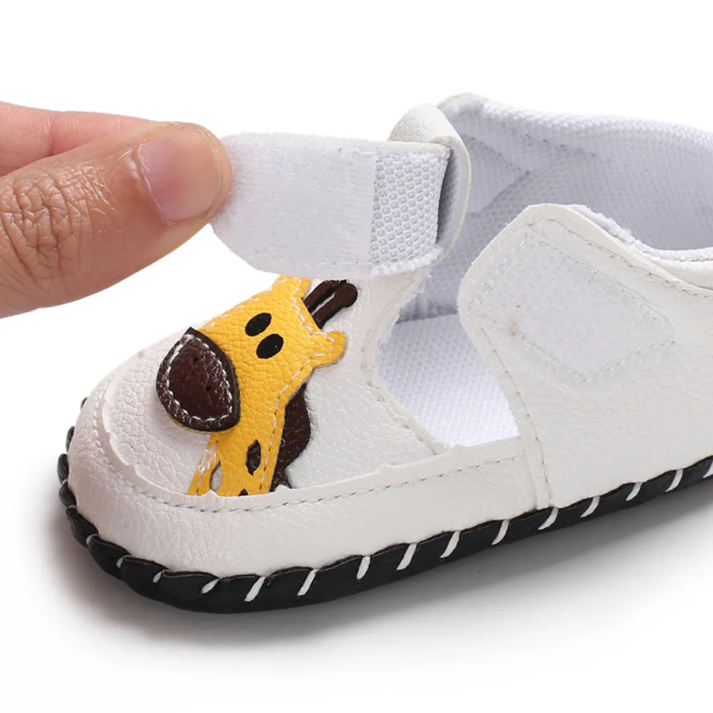 Brand New Newborn Baby Girl Boy Soft Sole Leather Crib Shoes Antislip Sneaker Prewalker Cartoon Animals First Walkers.