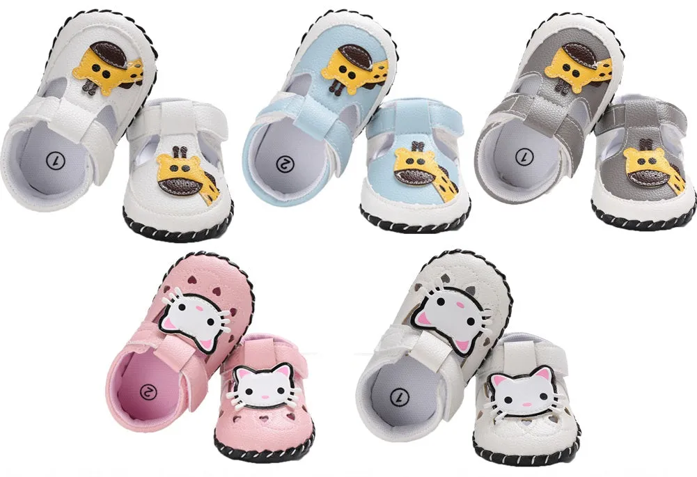 Brand New Newborn Baby Girl Boy Soft Sole Leather Crib Shoes Antislip Sneaker Prewalker Cartoon Animals First Walkers.