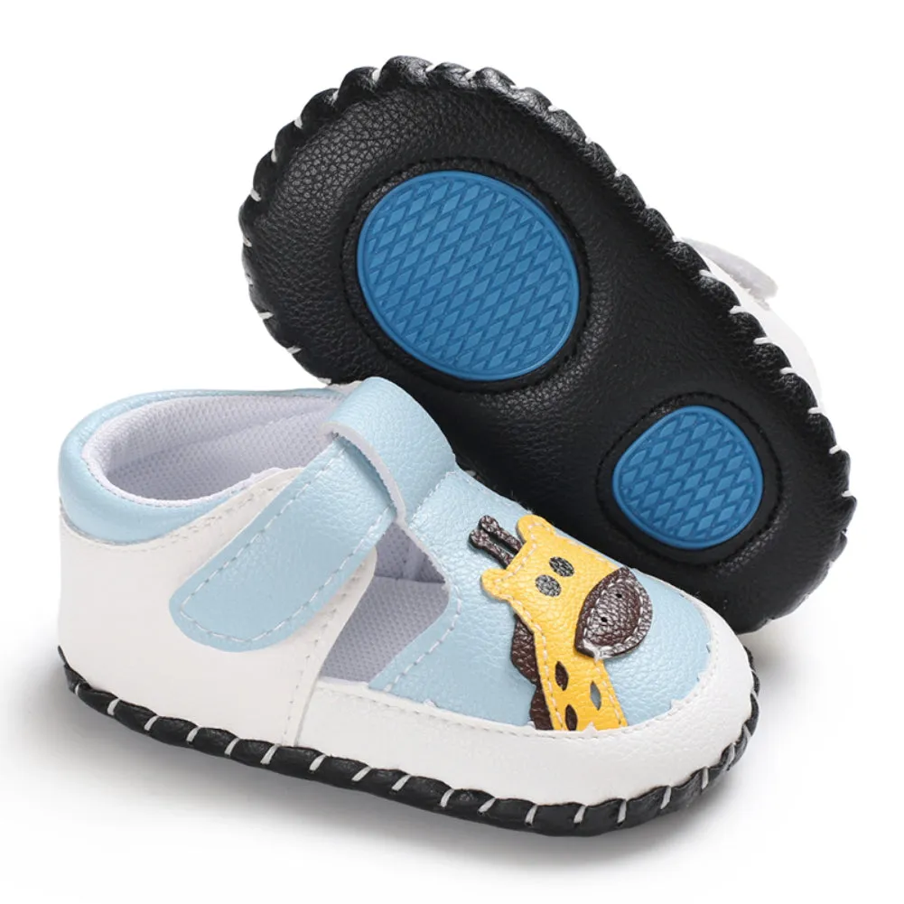 Brand New Newborn Baby Girl Boy Soft Sole Leather Crib Shoes Antislip Sneaker Prewalker Cartoon Animals First Walkers.