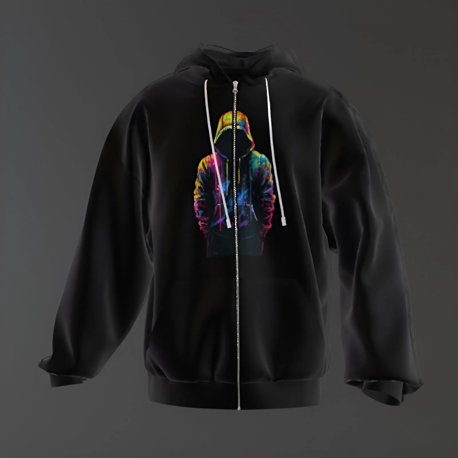 Bundle of 2 Men's Winter Zipper Hoodies – Black & White with Unique Graphic Prints | AUA&CO