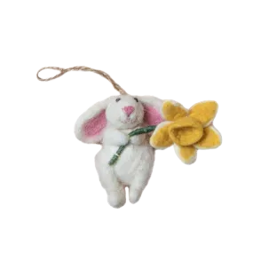 Bunny ornament with Daffodil