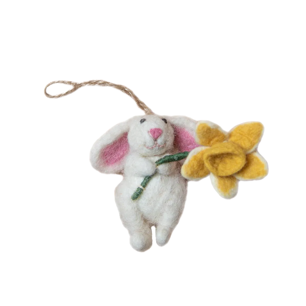Bunny ornament with Daffodil