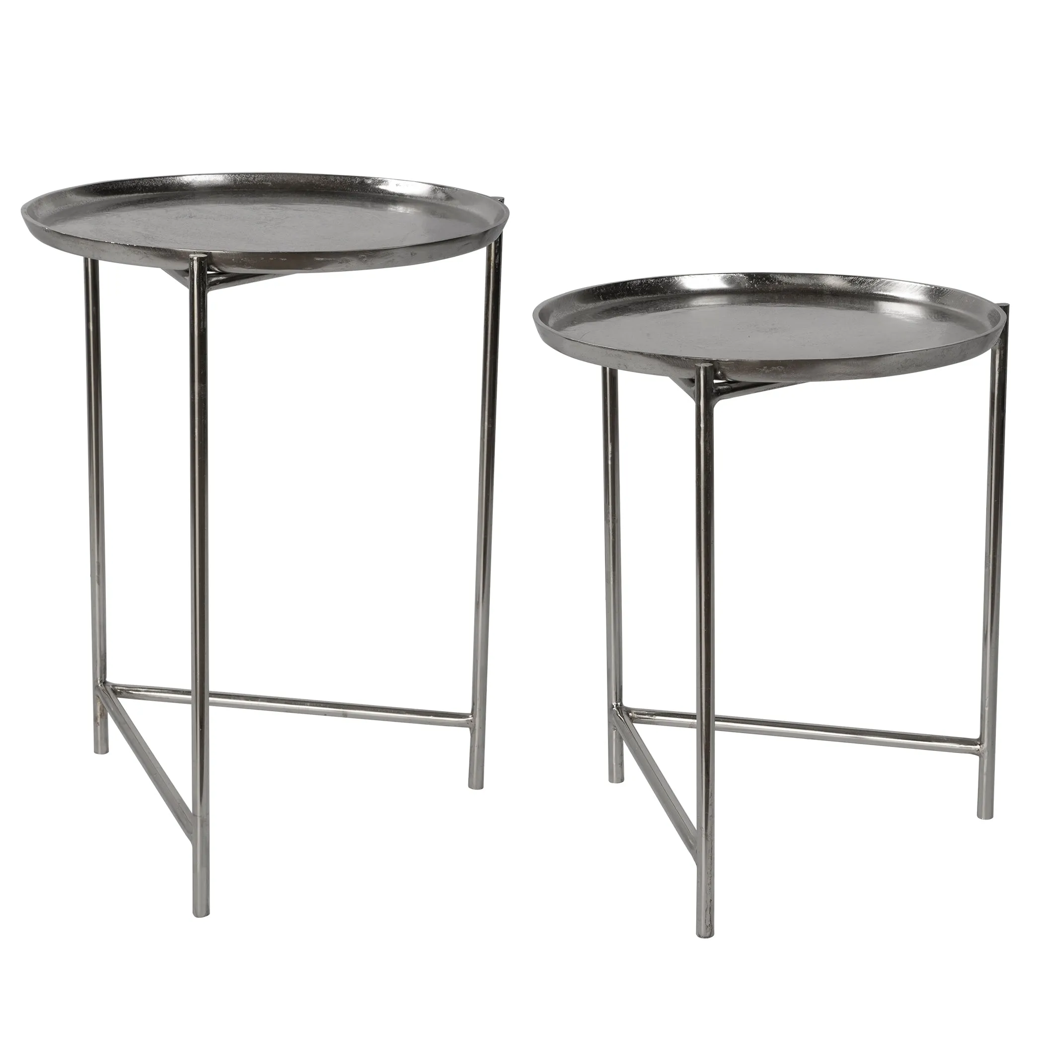 Burnett Nickel Nesting Tables, S/2