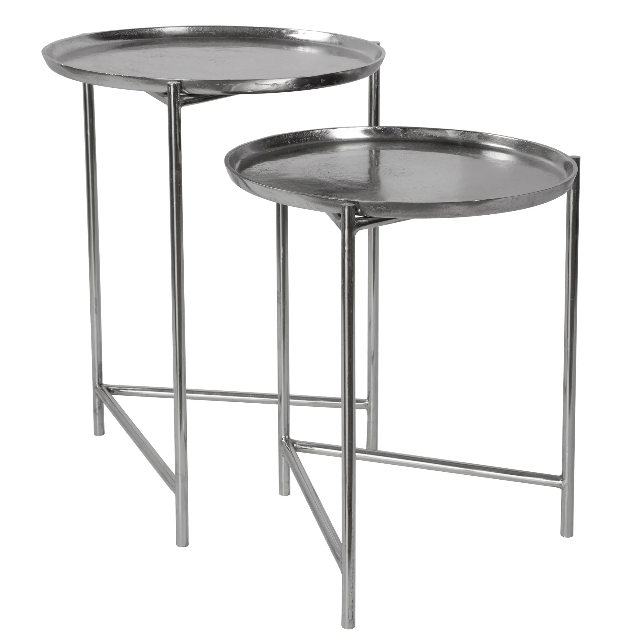 Burnett Nickel Nesting Tables, S/2
