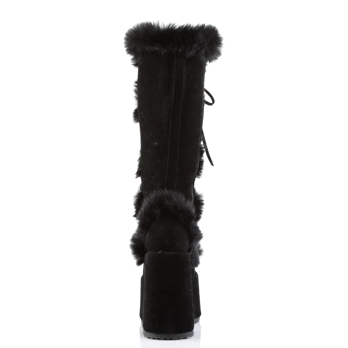 CAMEL-311 DemoniaCult Black Vegan Suede Sexy Women's Mid-Calf & Knee High Boots (Alternative Footwear)