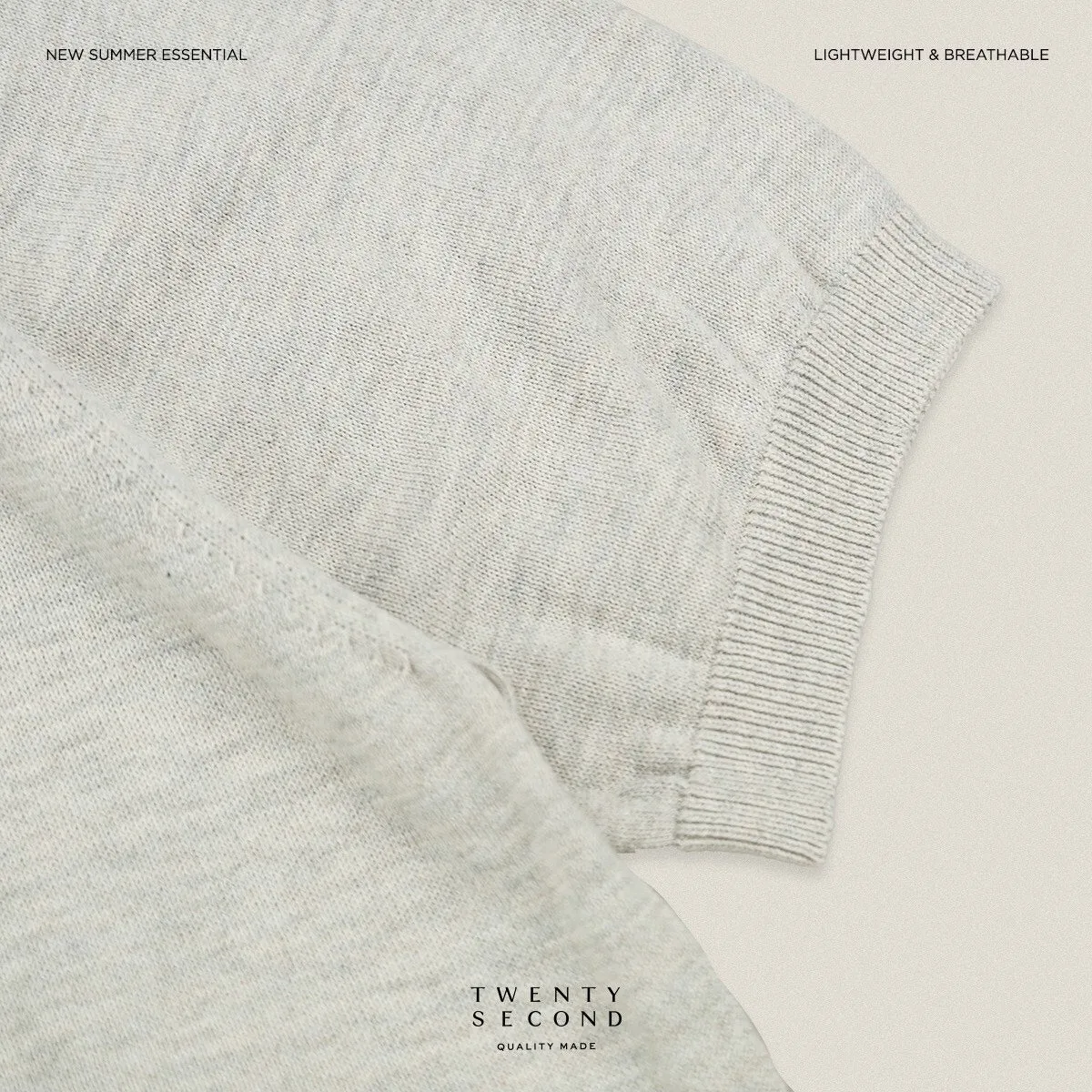 CARSON KNIT TEE - BEIGE