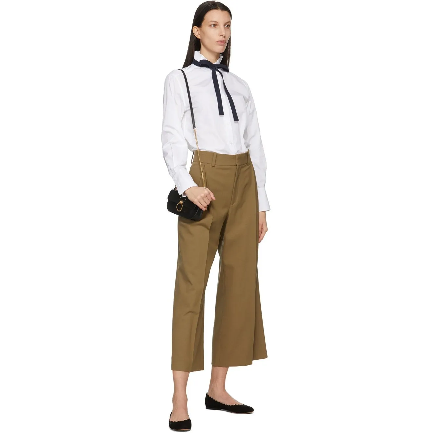 ChloÃ© Brown Virgin Wool Wide-Leg Trousers