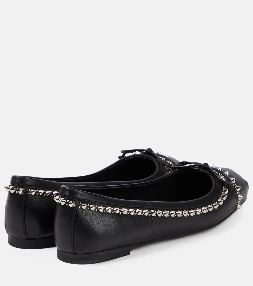 Christian Louboutin Mamadrague Spikes embellished leather ballet flats
