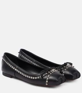 Christian Louboutin Mamadrague Spikes embellished leather ballet flats