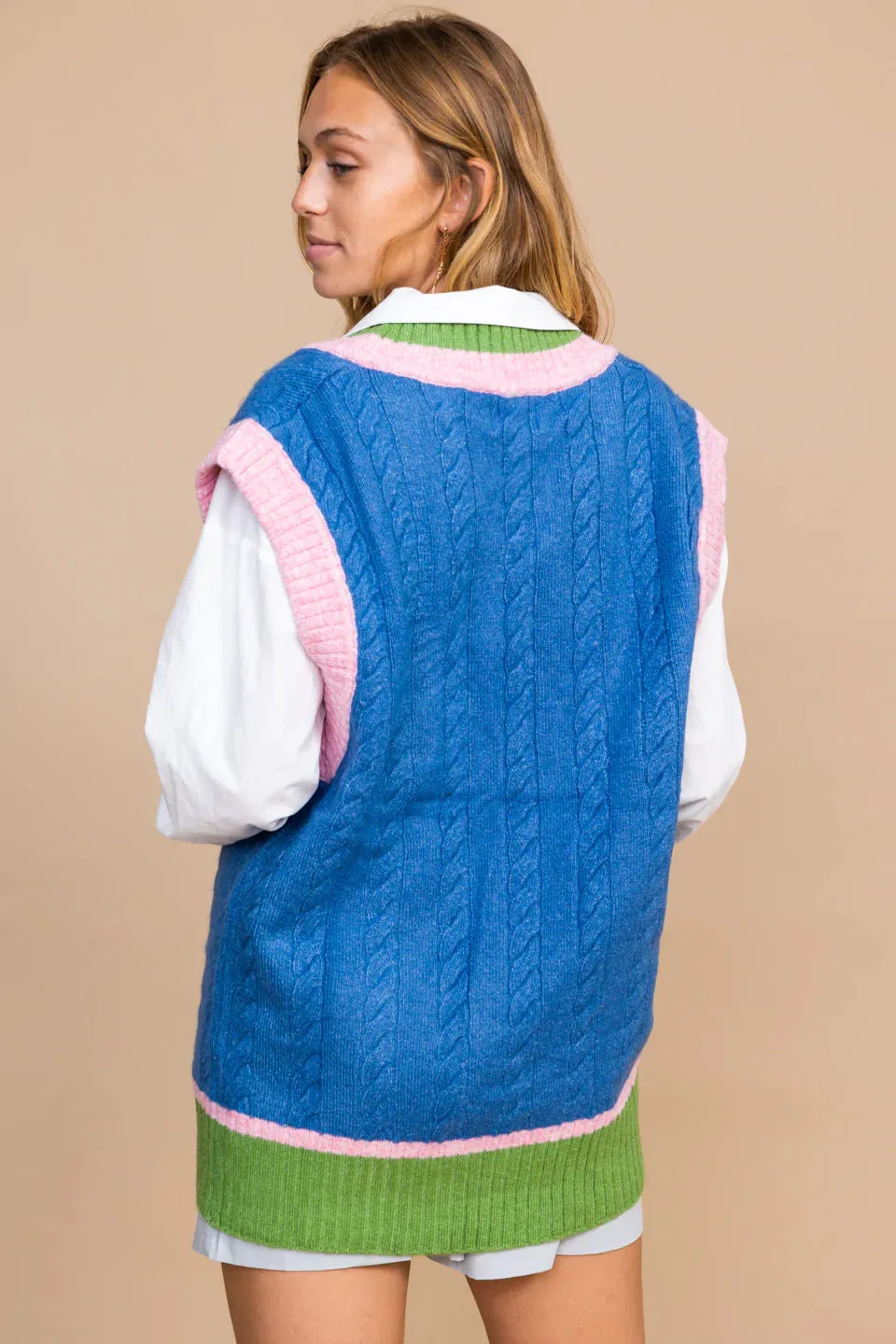 Color Block Sweater Vest