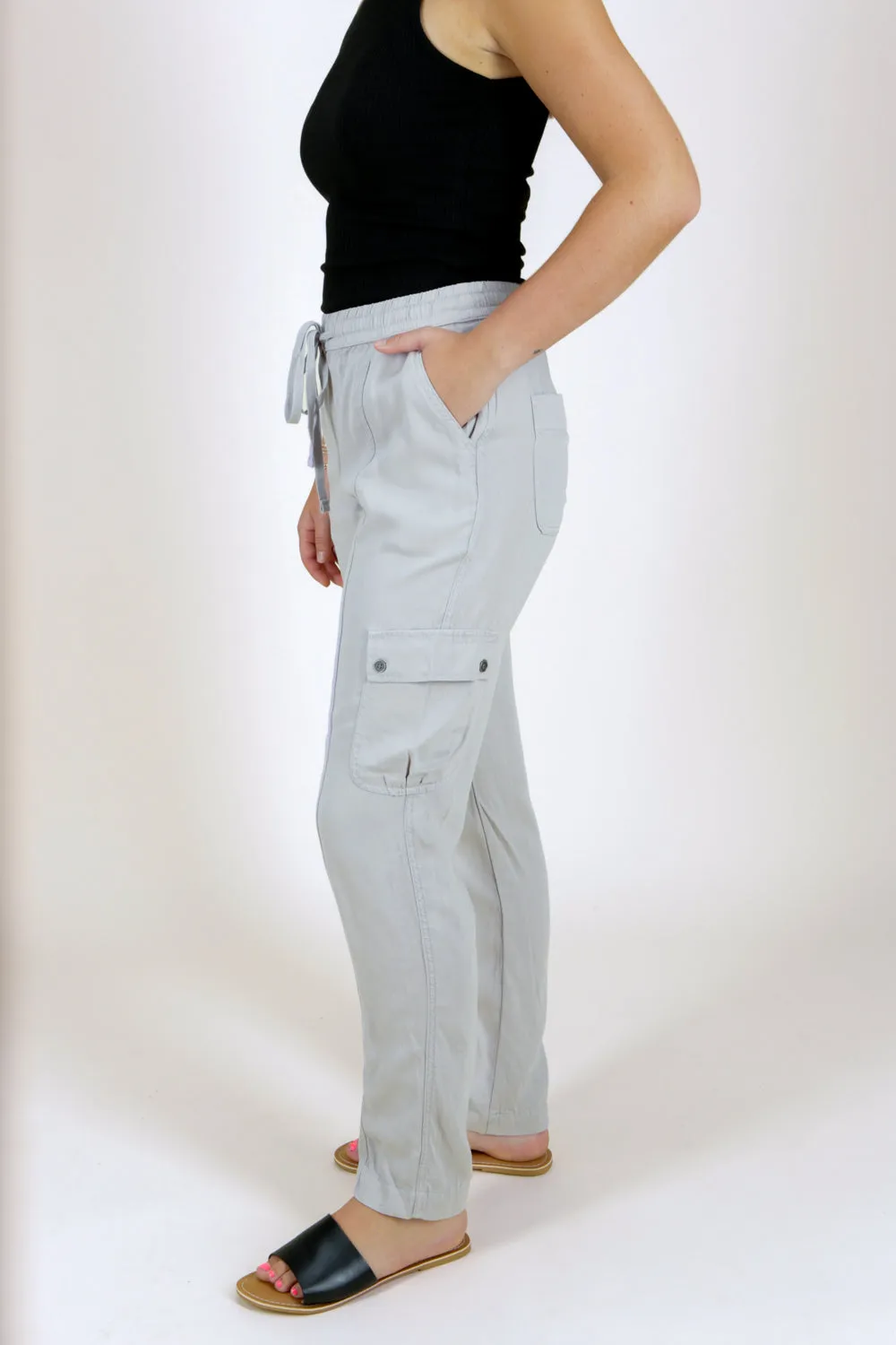 Comfortable Days Cargo Utility Pants - Lt. Gray