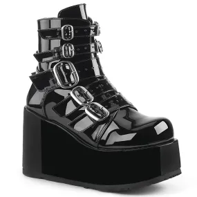 CONCORD-57 DemoniaCult Black Patent Sexy Women's Ankle Boots (Alternative Footwear)