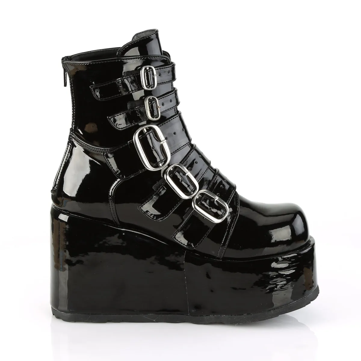 CONCORD-57 DemoniaCult Black Patent Sexy Women's Ankle Boots (Alternative Footwear)