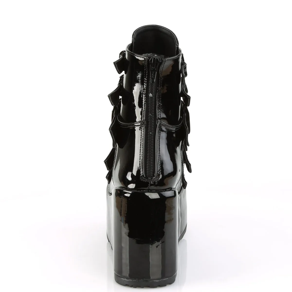 CONCORD-57 DemoniaCult Black Patent Sexy Women's Ankle Boots (Alternative Footwear)